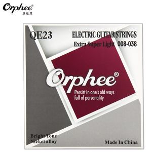 Orphee QE23 008-038 Corde per chitarra elettrica Esagonale Lega di nichel Extra Super leggero Tono brillante Parti di chitarra Accessori