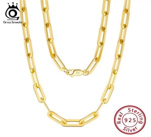 ORSA JEWELS Plaqué or 14 carats véritable argent sterling 925 trombone chaîne de cou 6 9 3 12 mm collier à maillons pour hommes femmes bijoux SC39 26495710