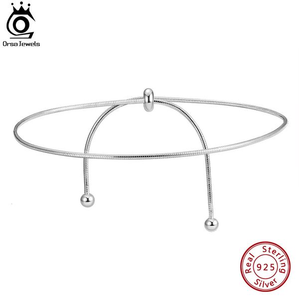 Orsa Jewels 925 argent sterling 12 mm la chaîne de serpents ronde italienne pour femmes cheville de pied d'été de mode bijoux SA53 240408