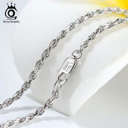 ORSA JEWELS – colliers en corde coupée en diamant, en argent véritable 925, chaîne de cou de 1, 2mm, 1, 5mm, 1, 7mm, pour femmes et hommes, bijoux cadeau OSC29192T