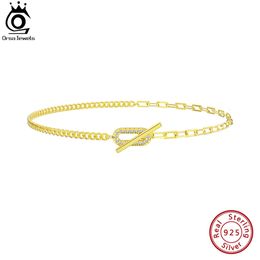 Orsa Jewels Fashion 14k Gold Paperclip Chain Challet pour femmes 925 STOILES SIGHTES STRACTES SUMBRES SUMBRES SAT62 240408