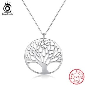 ORSA JEWELS Réel 925 Sterling Silver Femmes Colliers Parfait Poli Exquis Arbre de Vie Pendentif Mode Femme Bijoux SN90