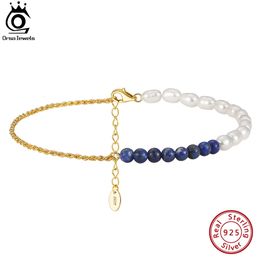 ORSA Joyas Silver 925 Lazuli LAZULI Caqueta de perlas naturales Tobilleros para mujeres Fashion Summer 14k Gold Straps Jewelry SA56 240524