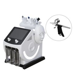 Máquina de cuidado facial portátil 6 en 1 Hydro Dermabrassion RF Apretado de la cabeza de la cabeza Rabalización facial Levantamiento