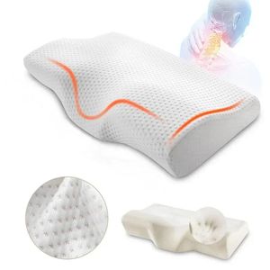 Almohada de espuma de memoria ortopédica rebote lento almohadas para dormir suaves en forma de mariposa Relájate el cuello uterino para el adulto 240325