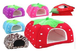 Ortilerri Doux Fraise Grotte Pet Chien Maison Nid Chat Lapin Lit Maison Mignon Chenil Nid Lavable Coussin Paniers pour Chiot Maison 5345608