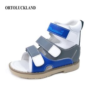 Ortoluckland Bébé Garçons Chaussures Sandales Orthopédiques Pour Enfants Original En Cuir Cheville Correctif Pied Plat Chaussures Petites Tailles 210312