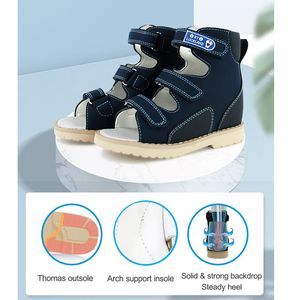 Ortoluckland Children Sandals Boys Orthopedic Nubuck Leather Chaussures New Toddler Kids Blue Bleu Casual Corrective Footwear