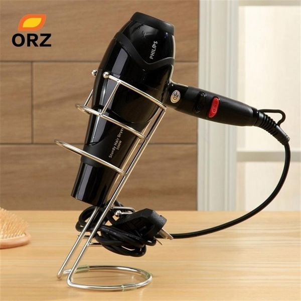 ORZ Tipo de pie Soporte para secador de pelo Estante de acero inoxidable Organizador Accesorios de baño Secador de pelo Estante de almacenamiento T200413261y