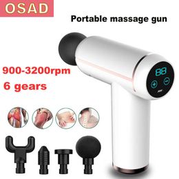 Osad mini body r USB elektrische spier ontspanning vibratie klop verlicht oefening soress massagegeweren vibratorgereedschap 0209