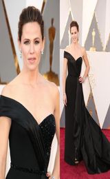 Oscars 88e Jennifer Garner Rode Loper Zwarte Celebrity Jurken Eén Schouder Arabische Jurken Formele Avond Galajurken Vestidos7821564