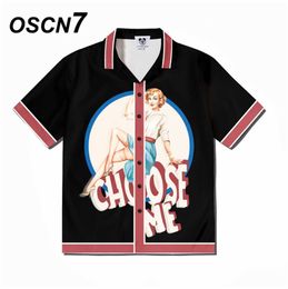 OSCN7 Casual Street Impreso Camisa de manga corta Hombres Hawaii Beach Oversize Mujer Moda Harujuku Camisas para CXX13 210721