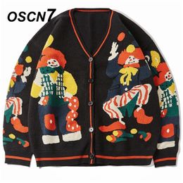 Oscn7 drôle surdimensionné SweaterCoat Hommes hiver High Streetwear Fashion Homme Pulls Pulls Rond Col Vintage Pulls 0012 201118