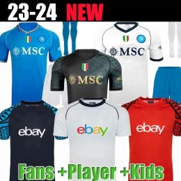 OSIMHEN Napoli Soccer Jersey 23 24 KVARATSKHELIA RASPADORI Camisetas de fútbol de Nápoles ZIELINSKI Maglietta INSIGNE MERTENS Hombre Uniforme Kit para niños