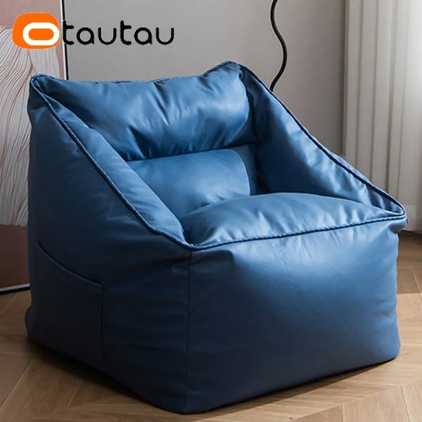 OTAUTAU adultes Faux cuir Pouf couverture sans remplissage simple canapé Pouf Pouf fauteuil Pouf chaise paresseux canapé SF056 240118