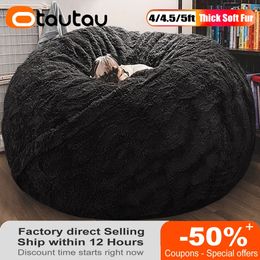 OTAUTAU Factory Drop 567ft gigantische ronde bontpoef slaapbank hoes comfortabele zitzak bank bladerdeeg zak brok aanpasbaar DD1TM3T 240115