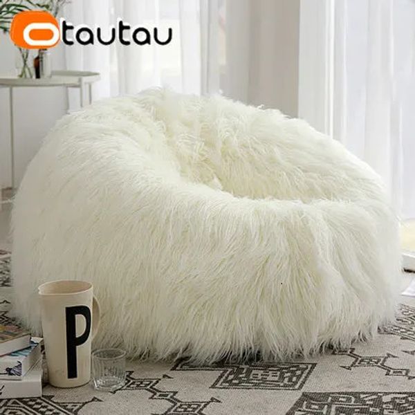 OTAUTAU fausse fourrure longue housse de Pouf sans remplissage siège de sol Pouf Pouf Pouf chaise sans cadre canapé bouffée Futon DD012 240118