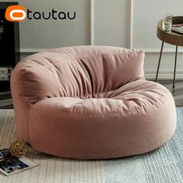 OTAUTAU Funda de puf de chenilla suave y gruesa sin relleno, asiento de esquina de suelo lavable, puf, silla otomana, muebles SF011 240116