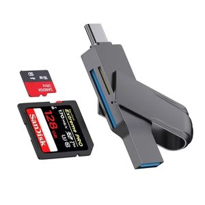 Lecteur de carte OTG Type C SD TF 6 en 1 USB 3.0, adaptateur de clé USB Micro USB, transfert haute vitesse 5Gbps, lecteur de carte multifonctionnel