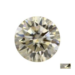 Andere 0,29Carat Champage Color VVS1 Round Moissanite Loose Stones Pass Diamond Certified Gemstones voor DIY Jewleryother andere andere D Dhqoh