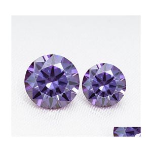 Other 0.52Ct Purple Color Vvs1 Round Cut Moissanite Loose Stones 8 Heart Arrow Lab Gemstone Pass For Diy Jewelryother Otherother Dro Dhsdb