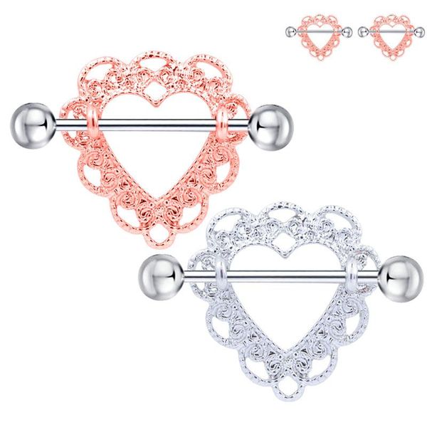 Autres 1 paire d'anneaux de barre de mamelon en cristal sexy, cœurs d'amour, anneau d'haltère, bijoux de perçage pour le corps IK88