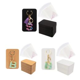 Otras tarjetas de exhibición de llavero de 100 pcs con bolsas de autoimensionamiento de bolsas de llaves de llavero Cardboard para paquete de exhibición de joyería de llavero
