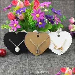 Otro 100 Unids / lote Pendientes en Forma de Corazón Collar Tarjeta Papel Kraft Hecho A Mano Cartón Para Exhibición de Joyas Encanto de Moda Embalaje 203 W2 Dha4M