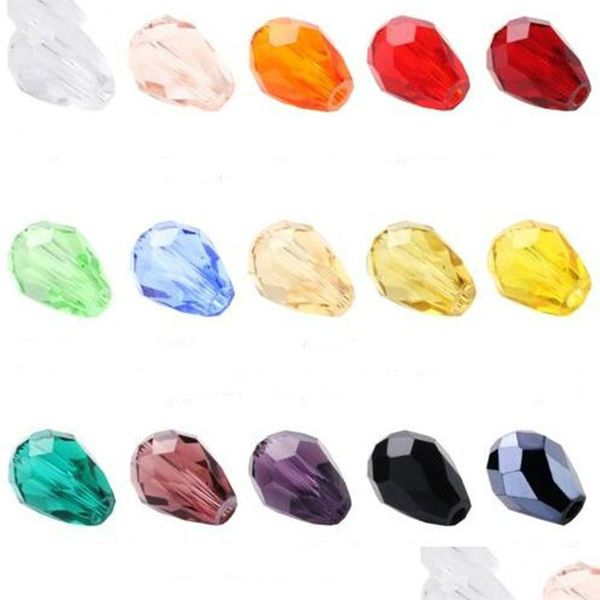 Autres 100pcs perles de larme autriche cristal goutte d'eau perle d'espacement en vrac pour la fabrication de bijoux à bricoler soi-même 3x5mm U Pick couleurs livraison directe 202 Dhkrn