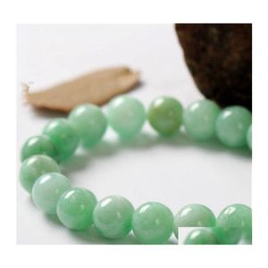 Autres bracelets d'aventurine verte de 10 mm, perles rondes élastiques, bonne chance, 850 Q2, livraison directe, bijoux Dh5IC