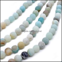 Autre 10Mm Mat Amazonite Bracelet Pierres Précieuses Perles Rondes Élastique Bonne Chance 849 Q2 Drop Delivery Jewelry Dh6Y4