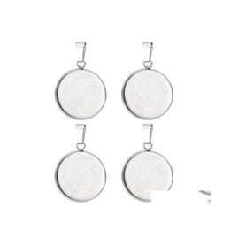 Otro 10pc / lote de acero inoxidable Cabochon Cameo Pulsera Charms Forjewelry Haciendo Collar Colgantes Hallazgos Bases Bandeja en blanco DIY Beze Dhkoi