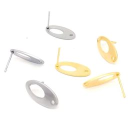 Autre 10 Pcs/Lot En Acier Inoxydable Or Mode Ovale Base Boucles D'oreilles Pendentif Connecteur Pour La Fabrication De Bijoux Diy Fournitures Accessoires 1516 D Dhoiw