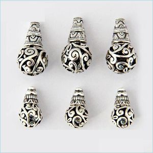 Otros 10 unids Nepal Tibetan Sliver Tee Pagoda 3 Agujero Beads Buddha Head Spacer End Fit Hecho a mano DIY Joyería Hallazgos Accesorios Drop D Dhihg