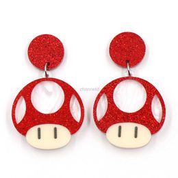 Otras 1 Pair Top Fashion CN Drop Mushroom Lindos Joyas de Aquenes Acrílicos para mujeres 240419