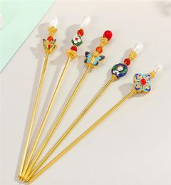 Autre 1pc Butch Butter Perle Hairpin Hair Sticks for Women Ethnic Style Metal Hairpins Headwear Actionsory Bijoux H12815112