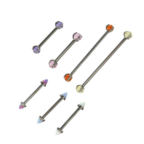 Otros 1 unids 14g Impant Grado Titanio Hilo Interno Pezón Barbell Opal Cono Bola Piercing Anillos Mujeres Joyería Del Cuerpo Regalo