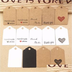 Overige 200 stuks kraftpapier Mooie cadeaukaartjes Diy handgemaakte prijskaartjes/bakzakken Verpakkingsetiketten voor bloem/cosmetica/sieraden/fles/drankje Dhdvs