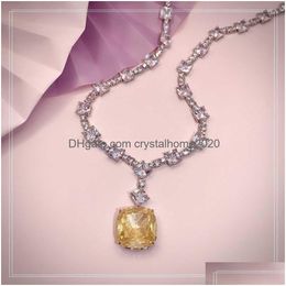 Autres 2022Nouvelle tendance de la mode Web Celebrity Talent Jaune Femmes Collier Drop Pendentif Brillant Party Ball Queen Tempérament Love Drop Deli Dhafb