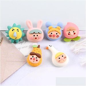 Andere 20 -stcs schattige cartoon dieren flatback hars componenten cabochon kawaii zon fruit dieren karakters telefoon deco onderdelen diy scrapboo dhs37