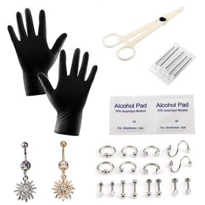 Other 27PCS Dermal Piercing Kit Tool Set Professional Nose Ear Belly Needle Sets Cartilage Tools Women Titanium Body Jewelry