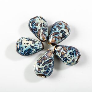 Autres 28 #5 pièces couleur rétro goutte d'eau en céramique perles de forme spéciale artisanat Abalorios Cuentas Para Pulseras Bijoux en vrac # XN293X