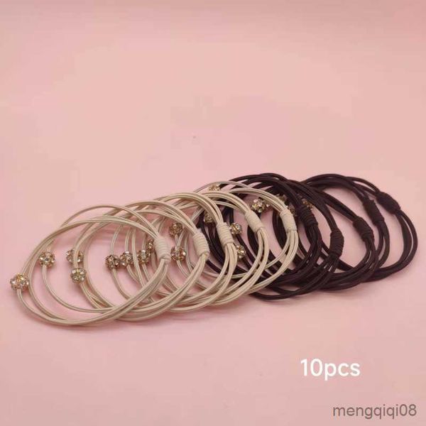 Autres 3/10 pièces brillant caoutchouc Base tête corde femmes haute cravate cheval queue femmes cheveux bâton cheveux accessoires