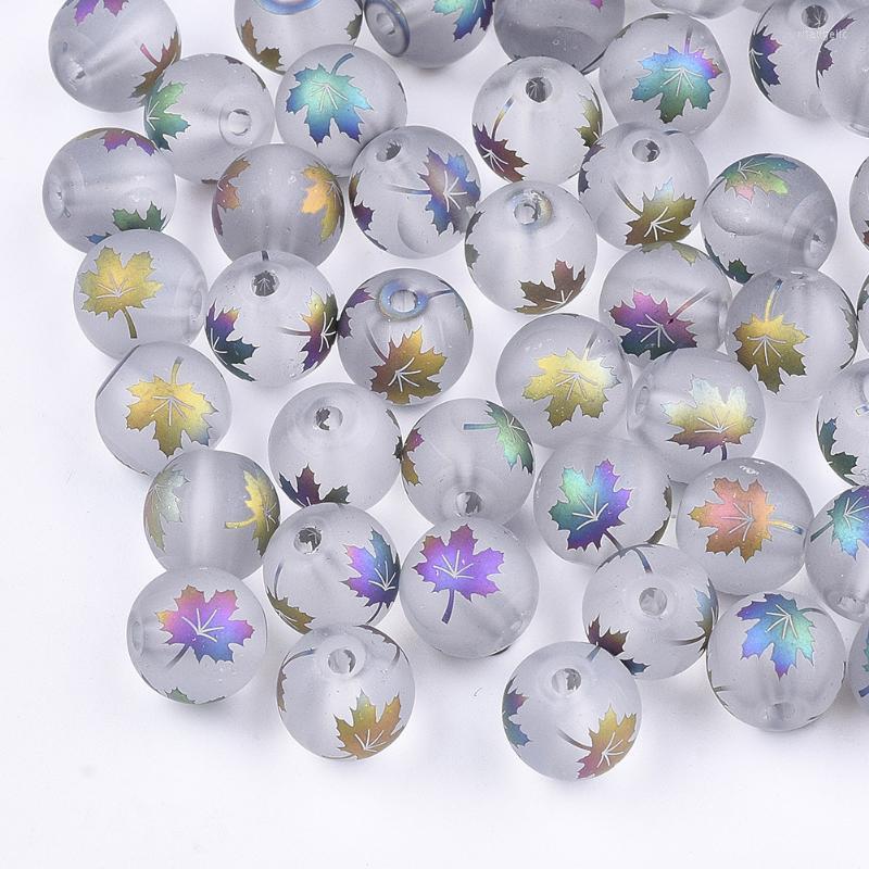Other 300PCS Diameter 8-8.5mm Electroplated Matte Round Glass Beads DIY Handmade Plated Transparent For Jewelry Making Rita22