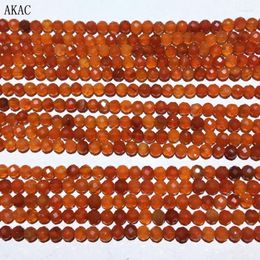 Autres 3 brins d'environ 3 mm Councons rouges naturels Perles lâches à facettes pour bijoux Diy Making Design Wholesale Rita22