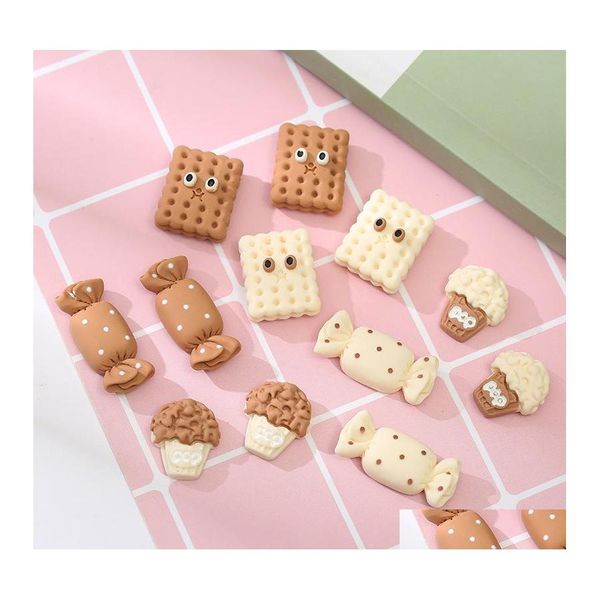 Autres 40 Pcs Hybride Simation Bonbons Biscuit Résine Composants Flatback Cabochon Scrapbook Kawaii Embellissements Accessoires 5242 Q2 D Dhxwe