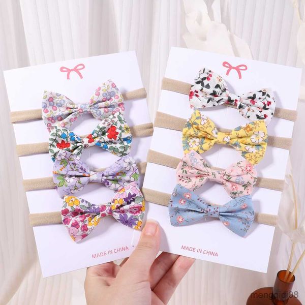 Otros 4 unids/set diadema con estampado de flores para niñas recién nacidas turbante bandas para el cabello accesorios para el cabello para niños