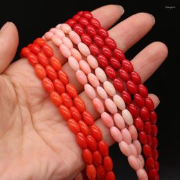 Autres 4x8-5x9mm perles de corail naturel forme de riz meilleures ventes perles en vrac pour la fabrication de bijoux bricolage collier Bracelet accessoires Rita22