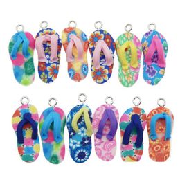 Andere 50 st Handgemaakte polymeerklei slippers hanger ketting charmes sieraden accessoires schattige sleutelhanger voor diy dhgoc