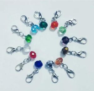 Autres 50pcs Vintage Siers fermoir à homard couleur mélangée perles de cristal pendentif à breloques faisant bricolage à la main pour bracelet collier bijoux